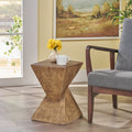 TESS Modern Hourglass Side Table, MGO Sculptural Accent End Table