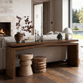 64.96" Solid Wood Veneer Console Table