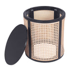 Natural Rubber Solid Wood Side Table, Compact Round Accent End Table