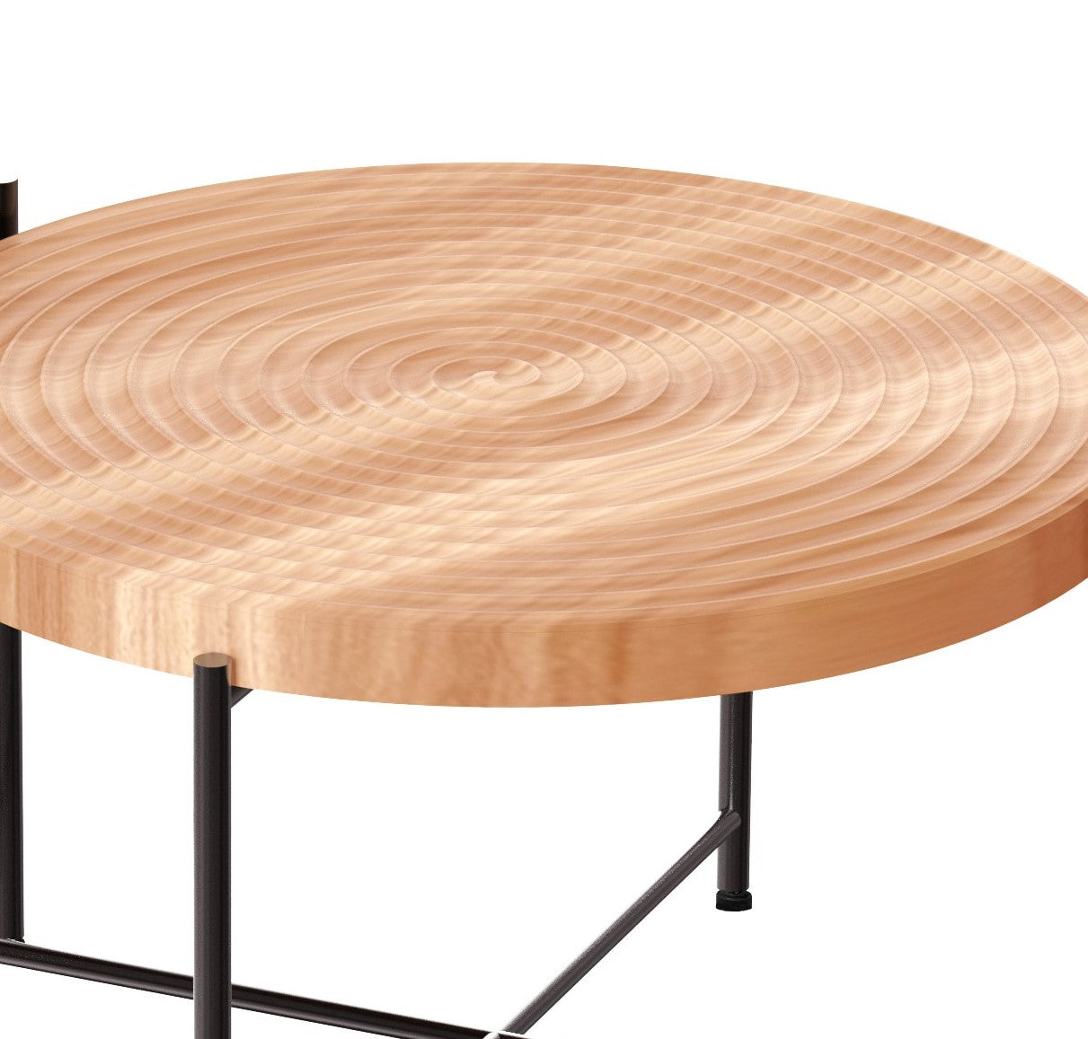 2-Piece Coffee & End Table Set, Waterproof MDF PVC Distressed Cylindrical Design