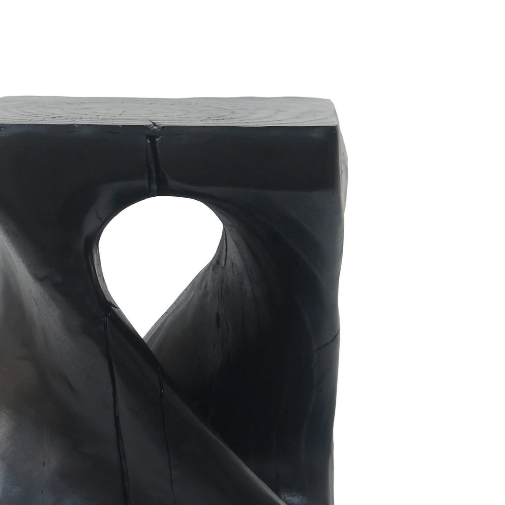 MGO Twist Shape Side Table, Wood Like Texture Accent Table