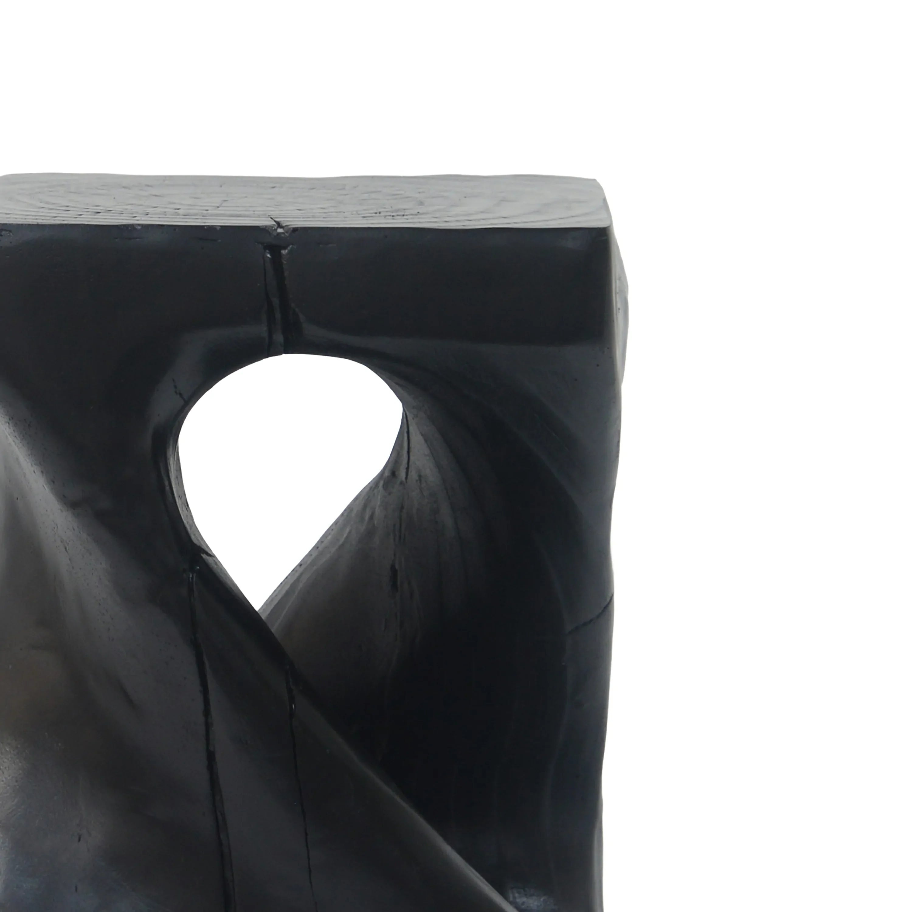 MGO Twist Shape Side Table, Wood Like Texture Accent Table
